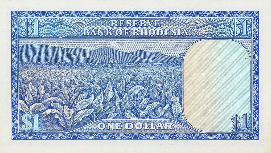 Back of Rhodesia p30i: 1 Dollar from 1974