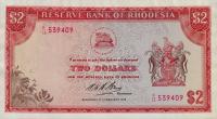 p31a from Rhodesia: 2 Dollars from 1970