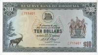 Gallery image for Rhodesia p33h: 10 Dollars from 1975