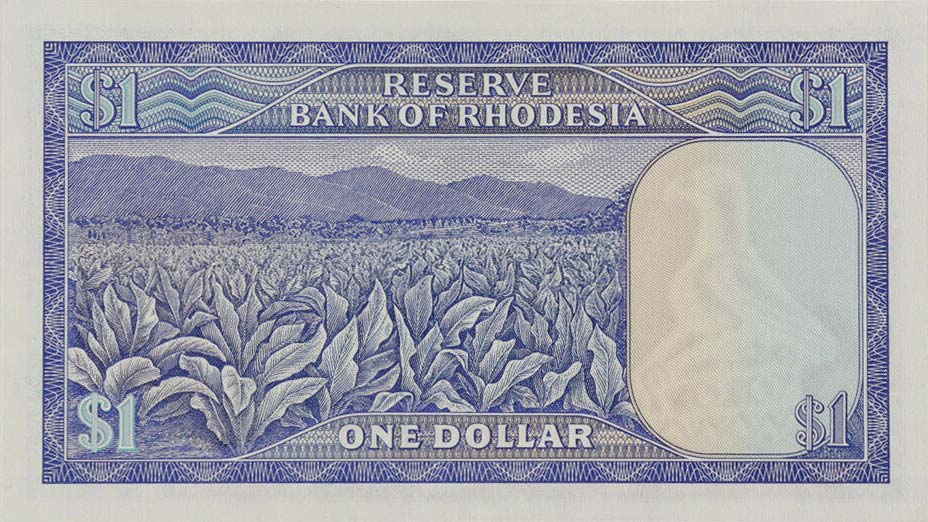 Back of Rhodesia p38r: 1 Dollar from 1979