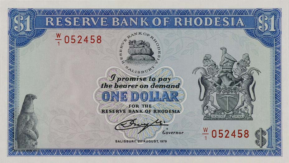 Front of Rhodesia p38r: 1 Dollar from 1979