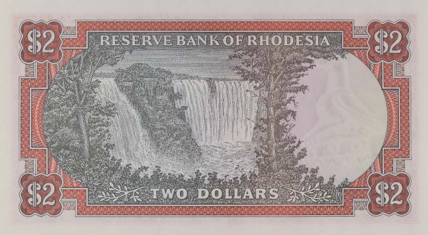 Back of Rhodesia p39r: 2 Dollars from 1979