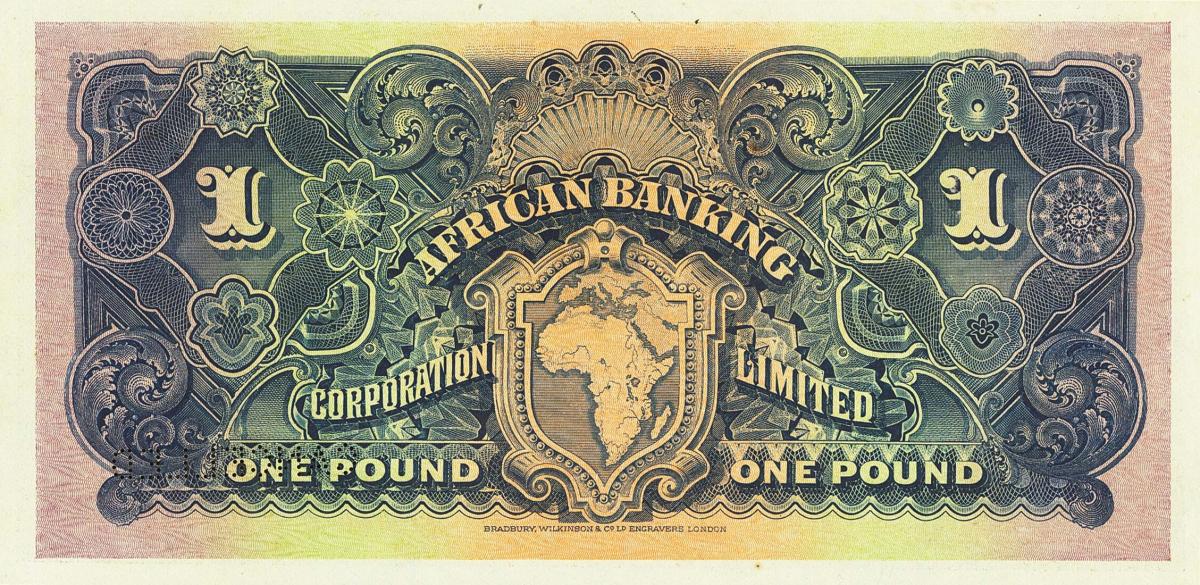 Back of Rhodesia pS105B: 1 Pound from 1920