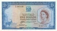 Gallery image for Rhodesia and Nyasaland p22b: 5 Pounds
