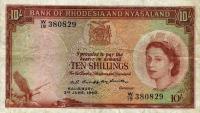 p20a from Rhodesia and Nyasaland: 10 Shillings from 1956