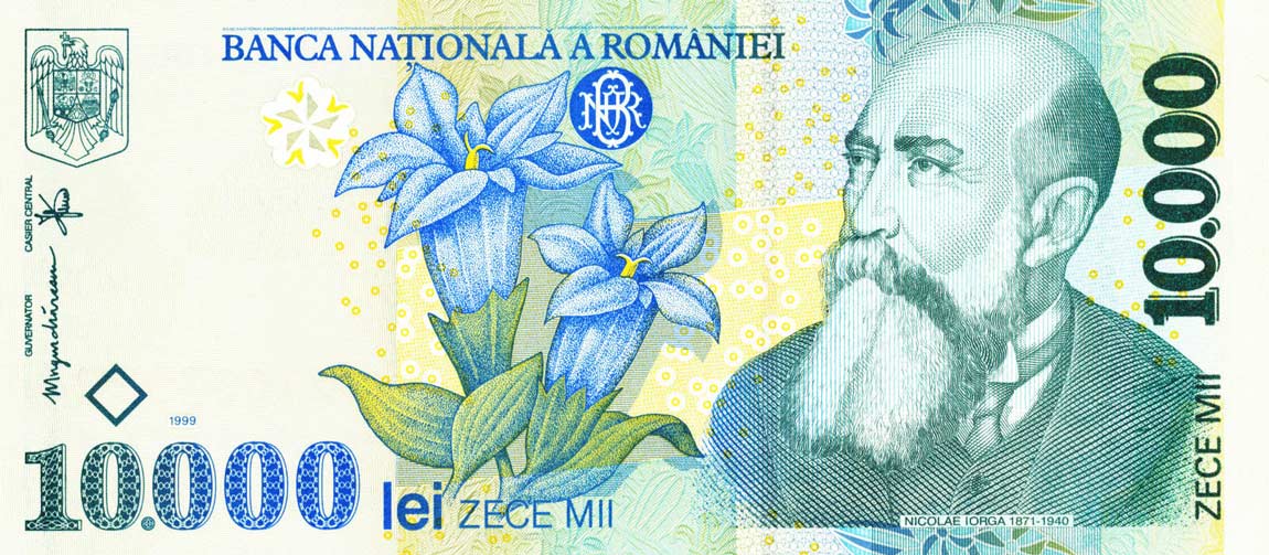 Front of Romania p108b: 10000 Lei from 1999