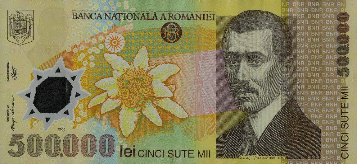 Front of Romania p115b: 500000 Lei from 2000