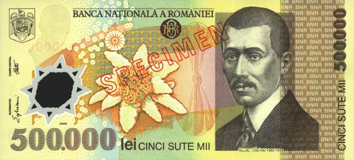 Front of Romania p115s: 500000 Lei from 2000