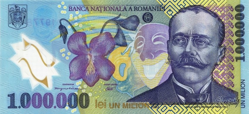 Front of Romania p116a: 1000000 Lei from 2003