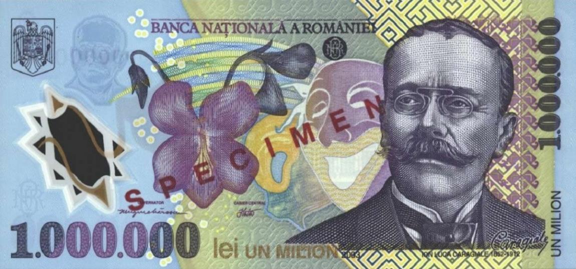 Front of Romania p116s: 1000000 Lei from 2003