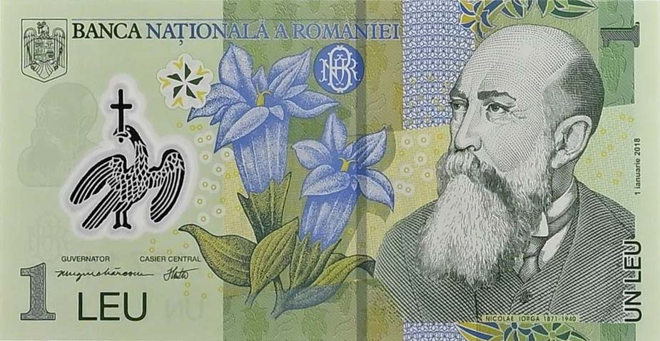 Front of Romania p117l: 1 Leu from 2019