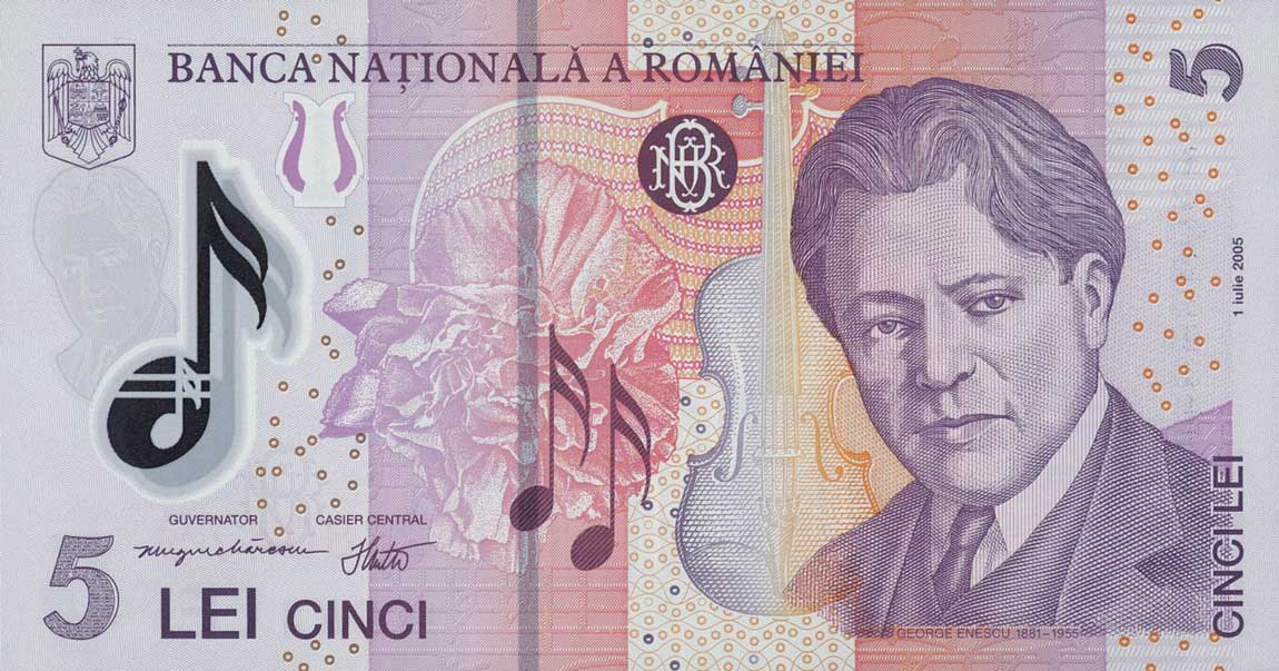 Front of Romania p118e: 5 Lei from 2011