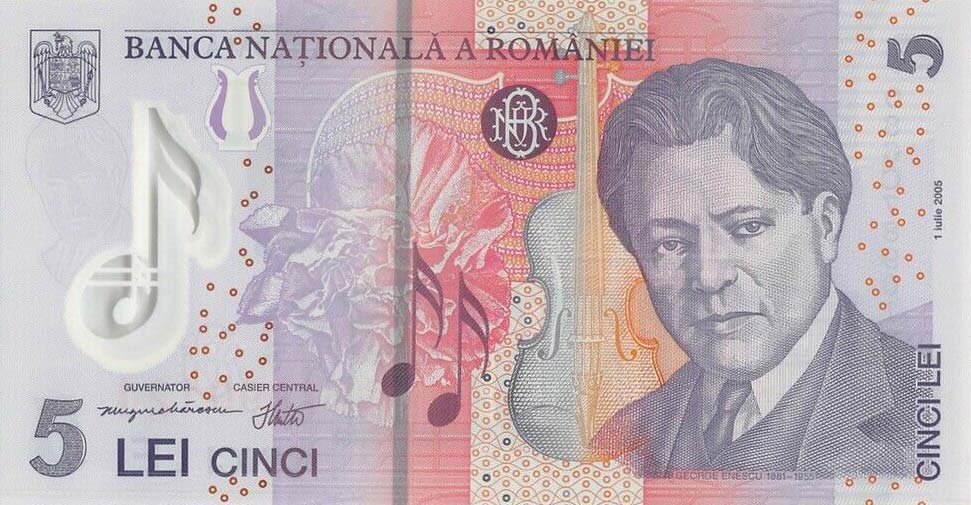 Front of Romania p118d: 5 Lei from 2008