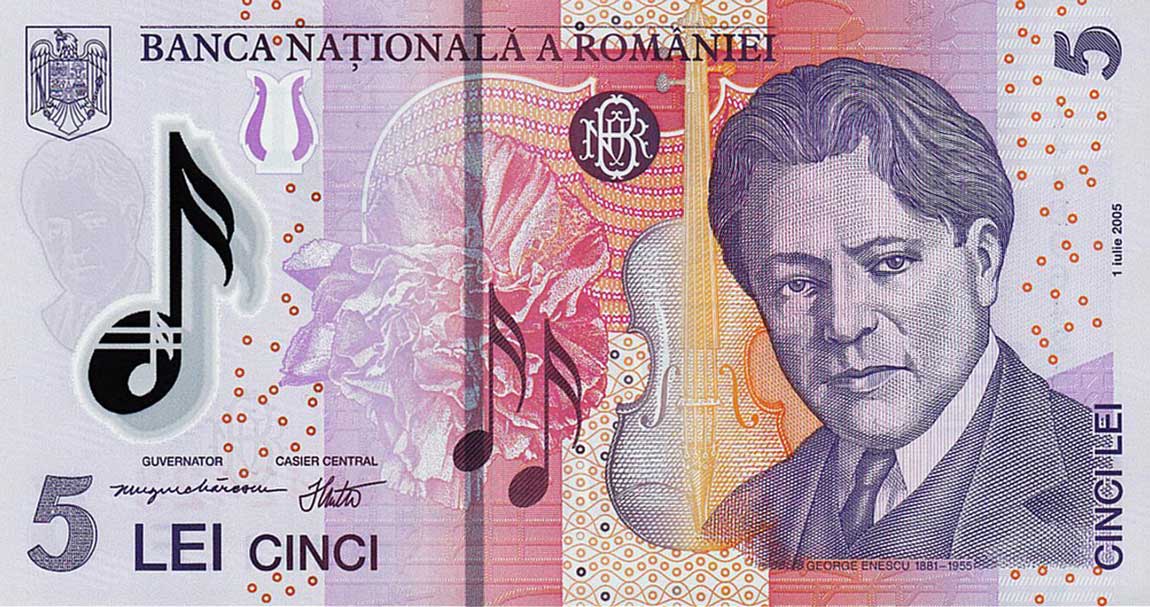 Front of Romania p118g: 5 Lei from 2014