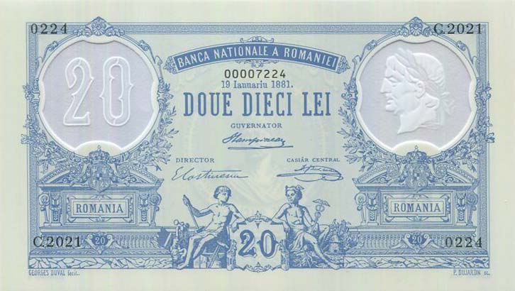 Front of Romania p126a: 20 Leu from 2021