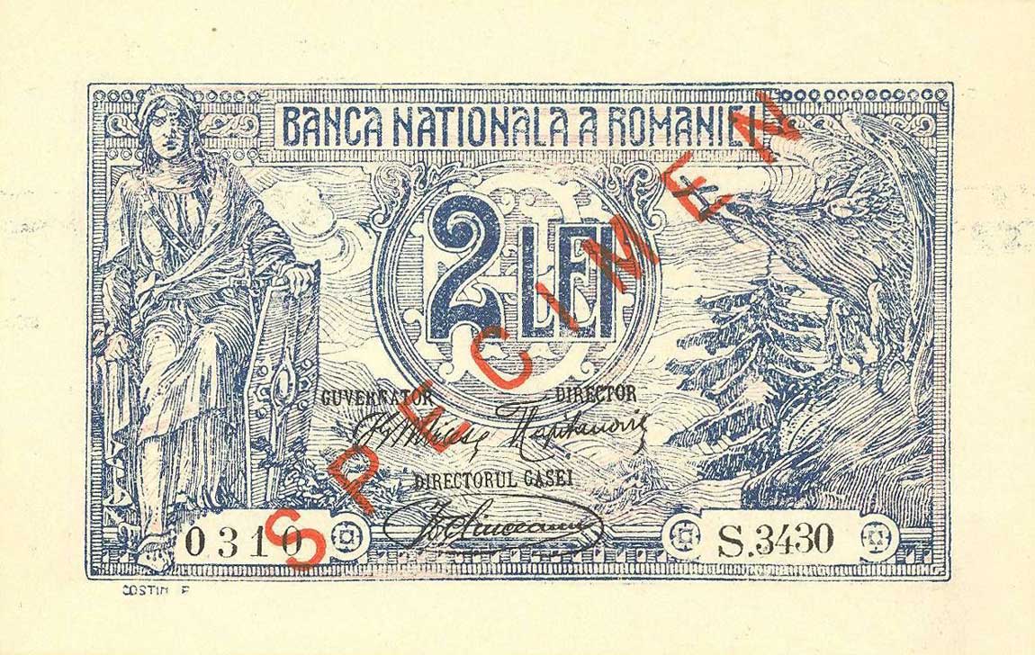 Front of Romania p27s: 2 Lei from 1920