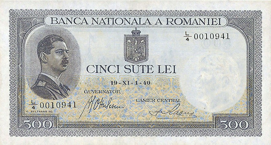 Front of Romania p42c: 500 Lei from 1936