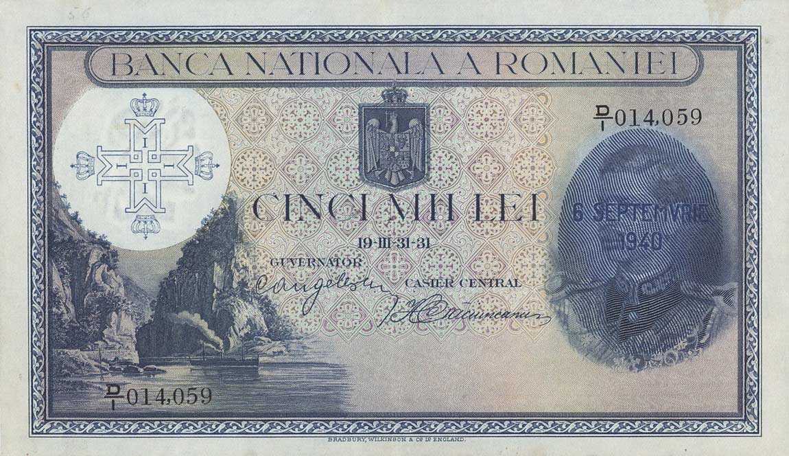 Front of Romania p48b: 5000 Lei from 1940