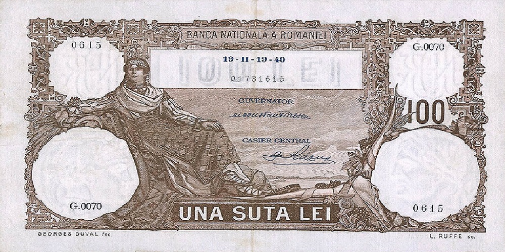 Front of Romania p49: 100 Lei from 1940