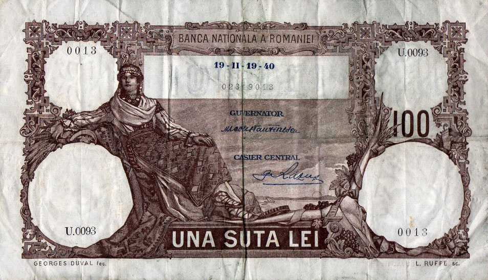 Front of Romania p50a: 100 Lei from 1940