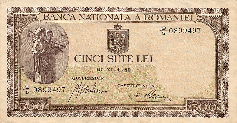 Front of Romania p51a: 500 Lei from 1940