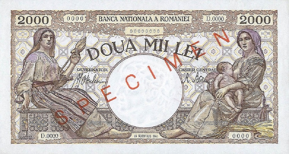 Front of Romania p53s: 2000 Lei from 1941