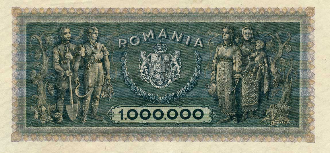 Back of Romania p60a: 1000000 Lei from 1947