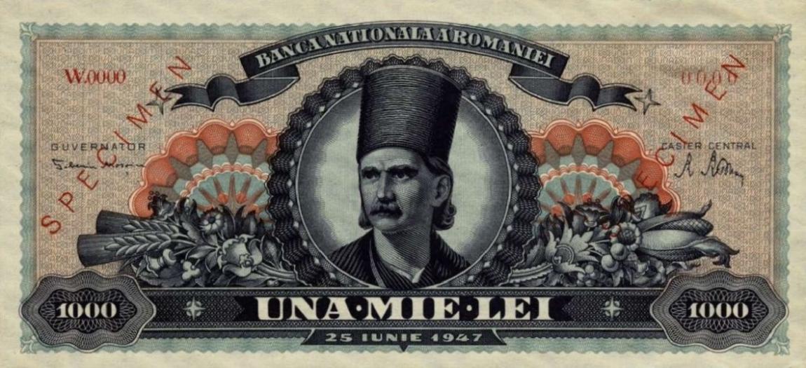 Front of Romania p64a: 1000 Lei from 1947