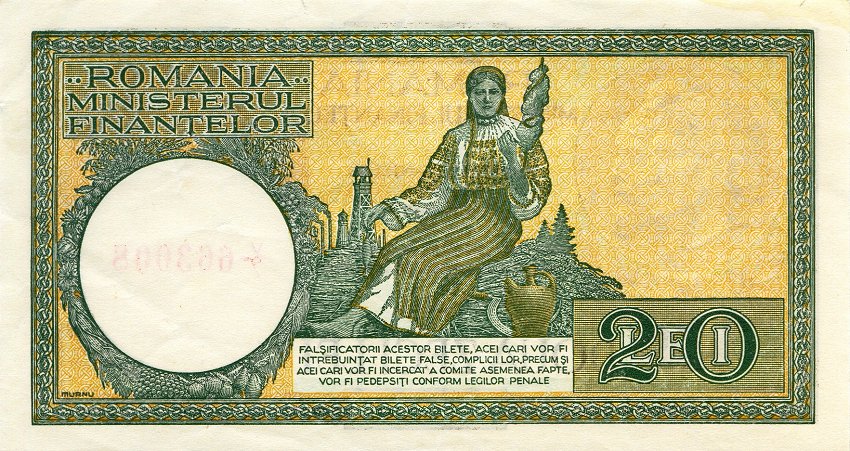 Back of Romania p79a: 20 Lei from 1948