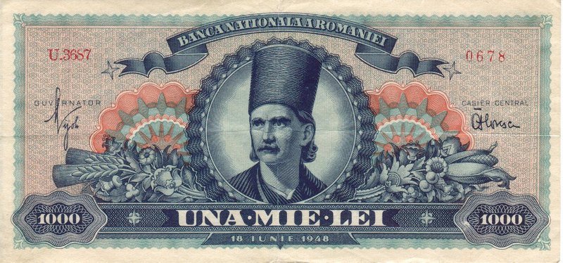 Front of Romania p85a: 1000 Lei from 1948