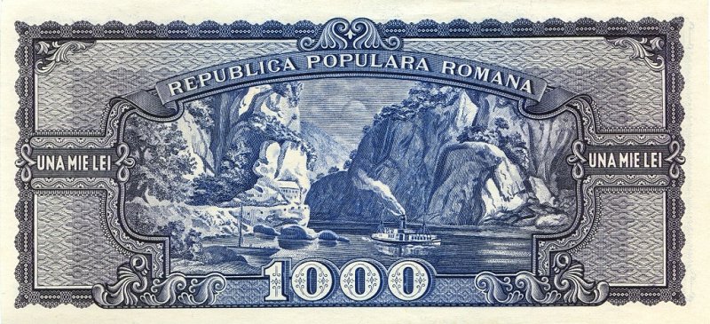 Back of Romania p87: 1000 Lei from 1950