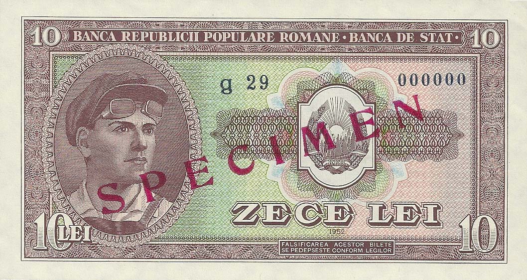 Front of Romania p88s: 10 Lei from 1952