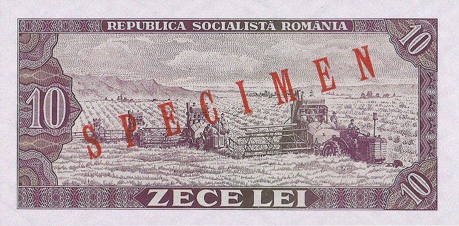 Back of Romania p94s: 10 Lei from 1966