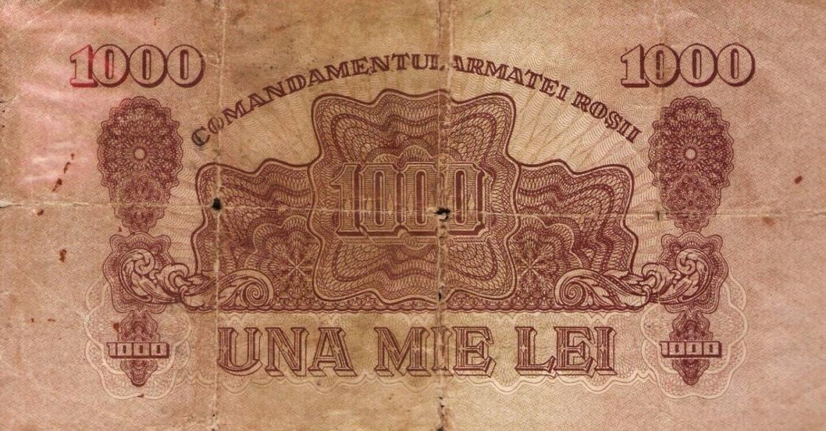 Back of Romania pM15: 1000 Lei from 1944