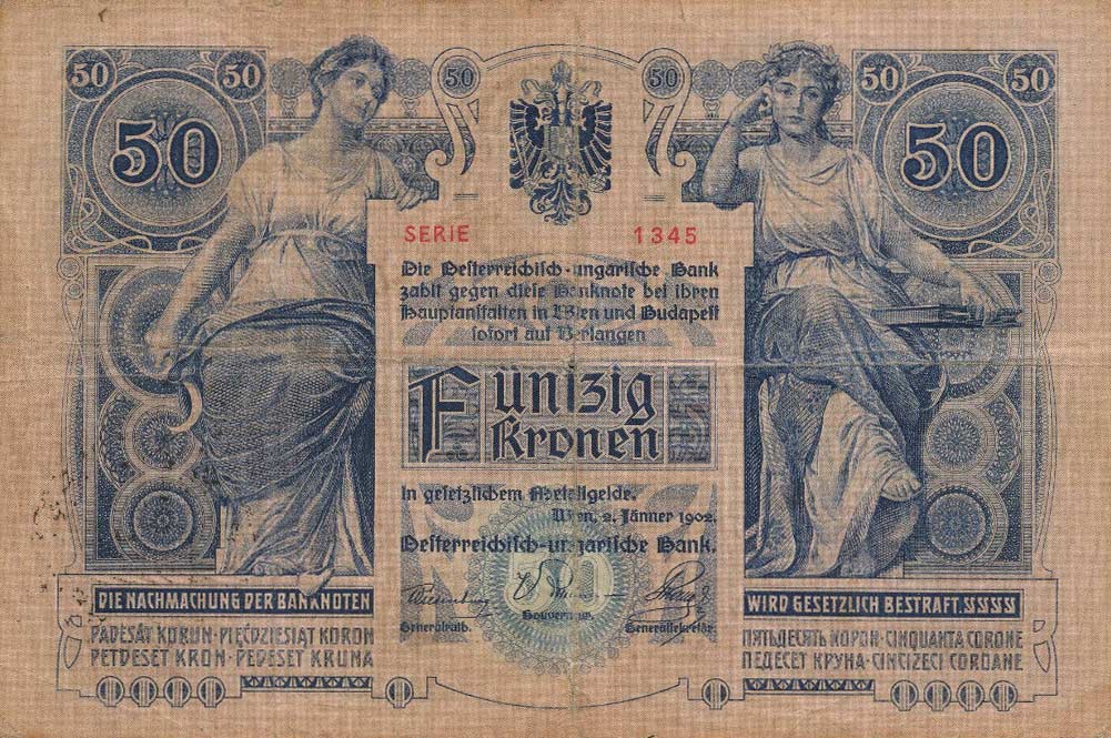 Back of Romania pR17: 50 Korona from 1919