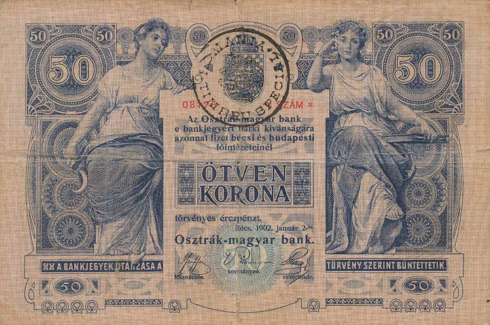 Front of Romania pR17: 50 Korona from 1919