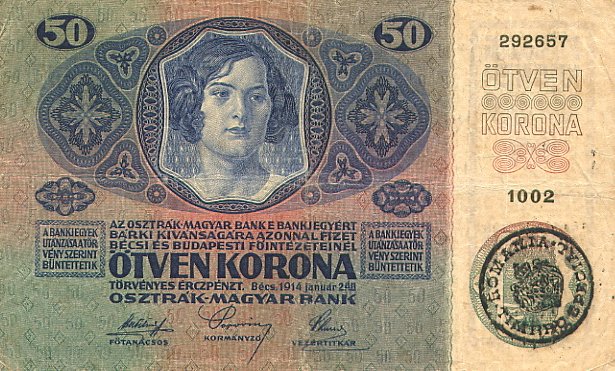 Front of Romania pR18: 50 Korona from 1919