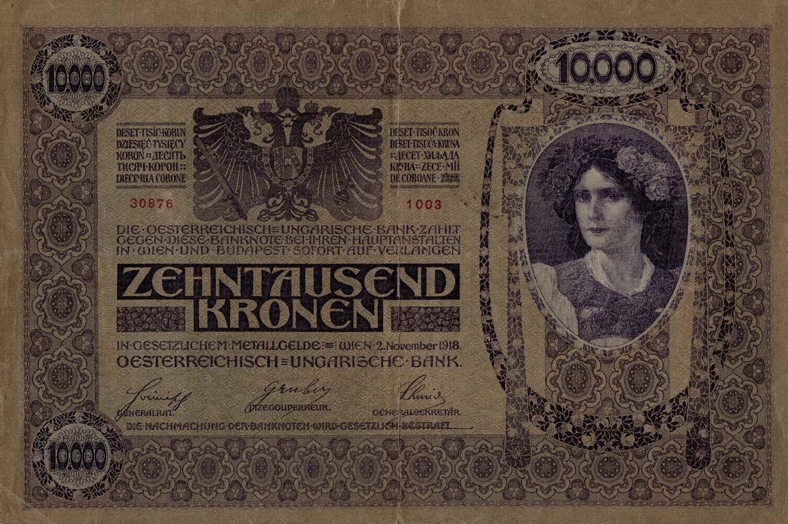 Back of Romania pR22: 10000 Korun from 1919