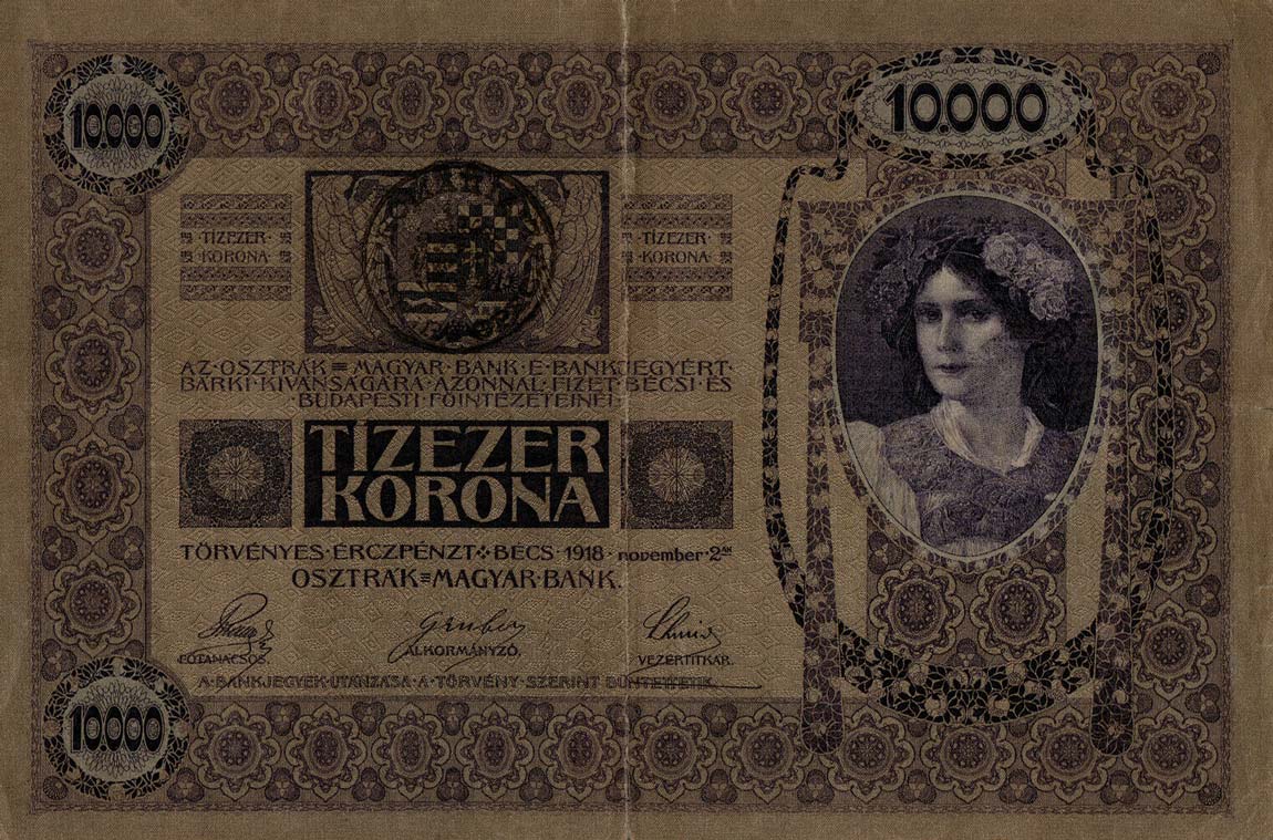 Front of Romania pR22: 10000 Korun from 1919