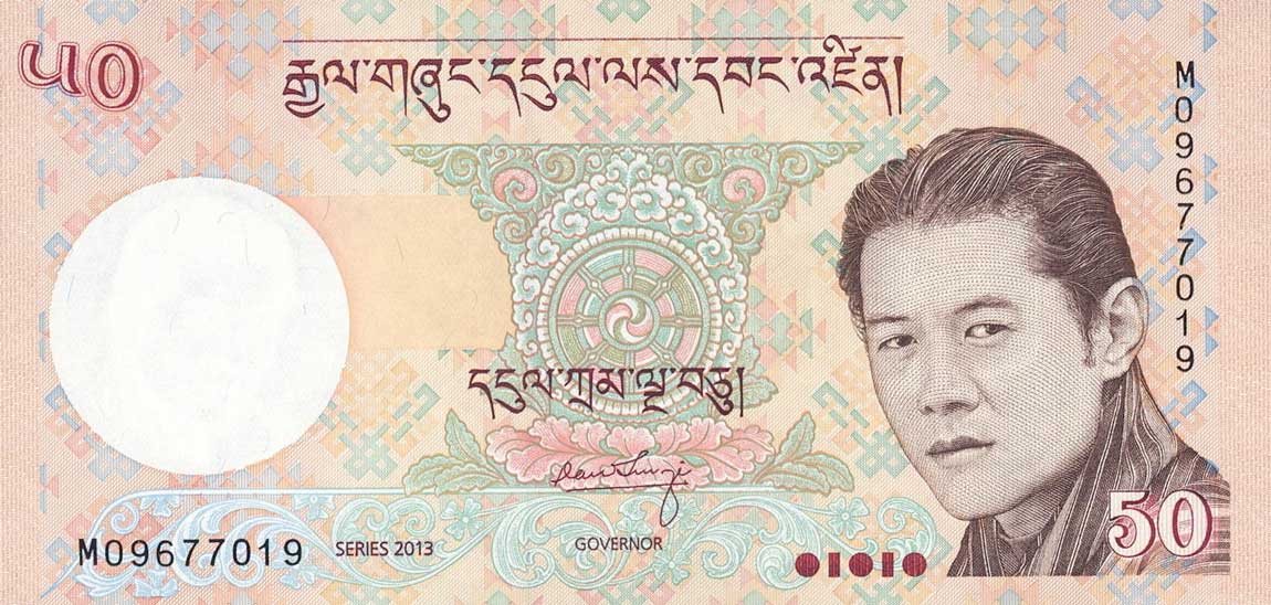 Front of Bhutan p31b: 50 Ngultrum from 2013