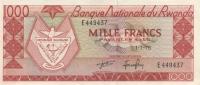 p10c from Rwanda: 1000 Francs from 1976