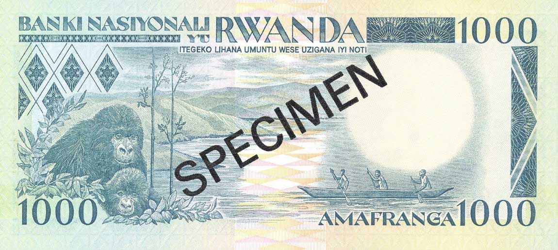 Back of Rwanda p17s: 1000 Francs from 1981