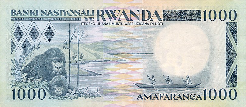 Back of Rwanda p21a: 1000 Francs from 1988