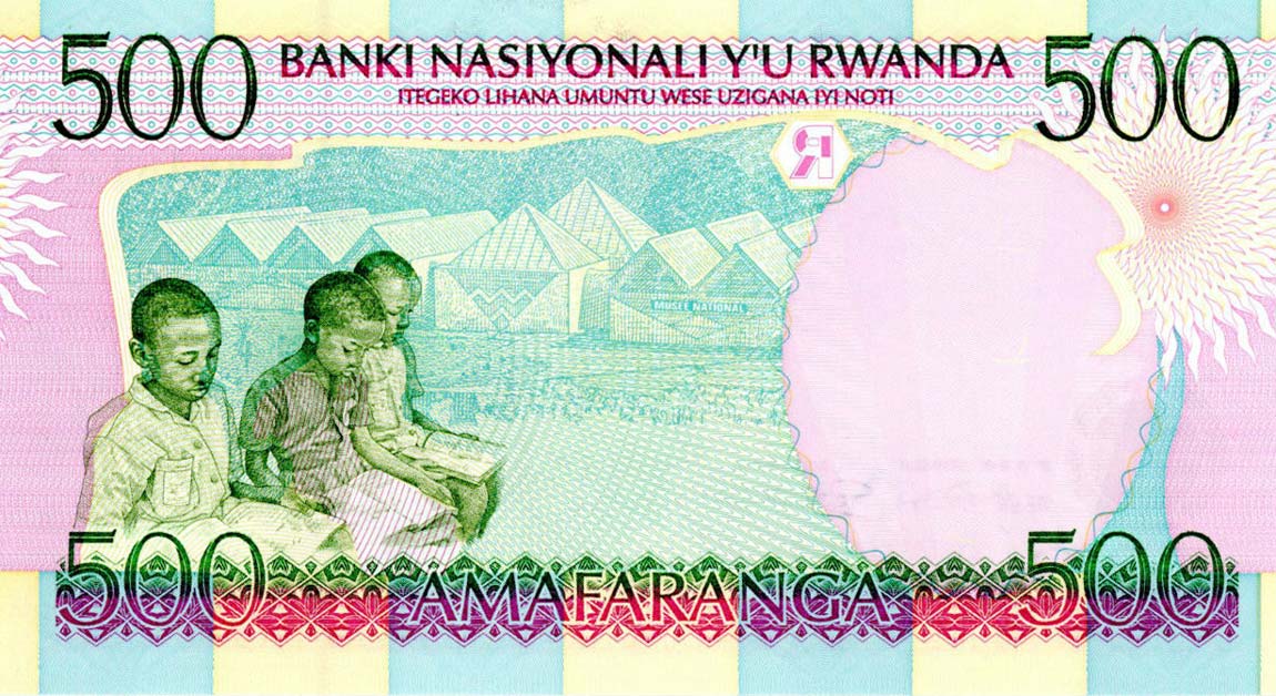 Back of Rwanda p26a: 500 Francs from 1998