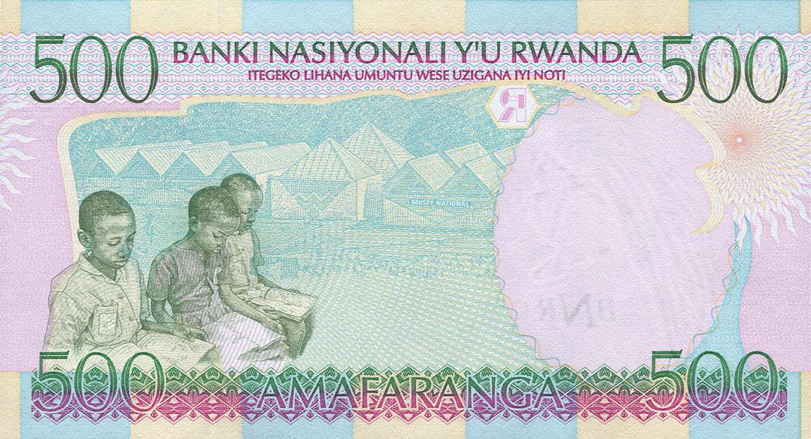 Back of Rwanda p26b: 500 Francs from 1998