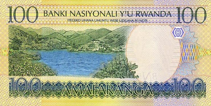 Back of Rwanda p29b: 100 Francs from 2003