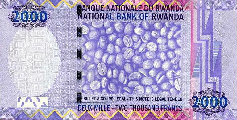 Back of Rwanda p36: 2000 Francs from 2007