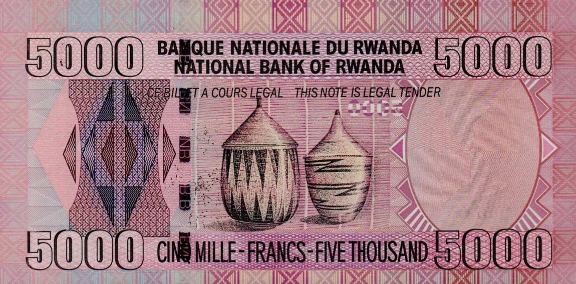 Back of Rwanda p33a: 5000 Francs from 2004