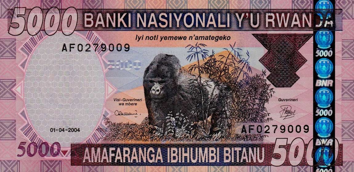 Front of Rwanda p33a: 5000 Francs from 2004