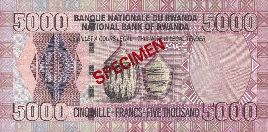 Back of Rwanda p33s: 5000 Francs from 2004